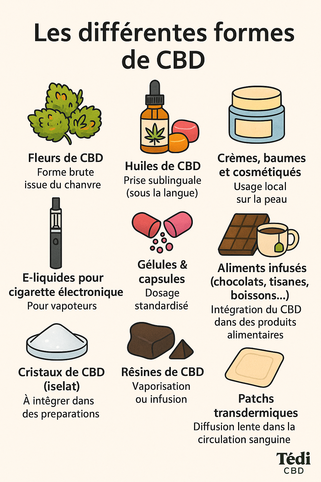 Les différentes formes de CBD